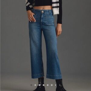 Anthropologie Maeve Colette Cropped High Rise Wide Leg Jean -25Petite